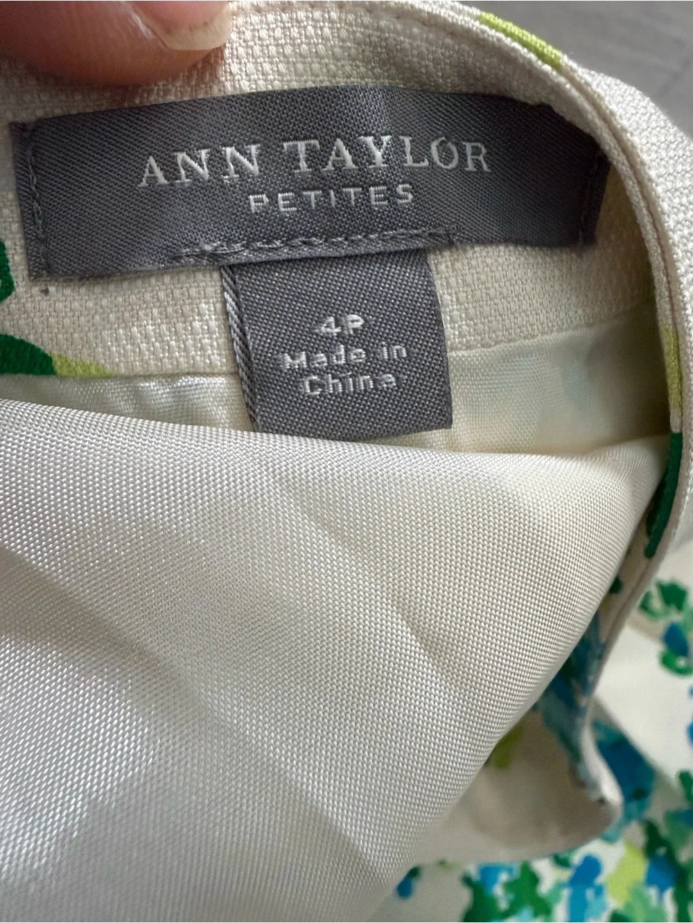 Ann‎ Taylor Petite Blue Green Floral A-Line Mini Skirt Preppy Spring 4P